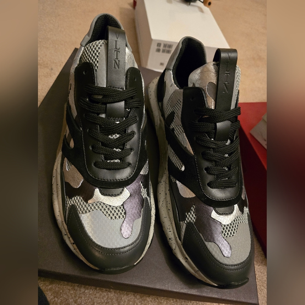 Brand New Valentino Garavani Bounce Camouflage Sneakers - Size 44